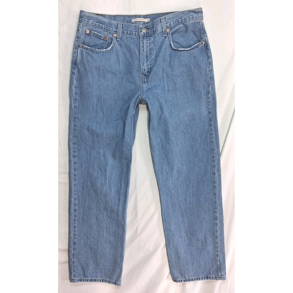 Levis Low Pro Straight Jeans Women 12 Blue Denim Retro Relaxed Mid Rise Winter